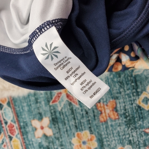 Athleta Blue Floral Leggings Small 871109-00 - Picture 5 of 7